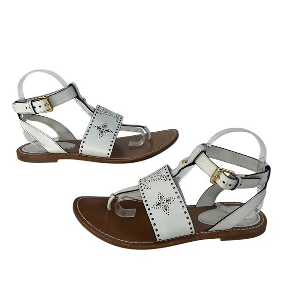 Louis Vuitton Horizon Perforated Leather Flat Sandals in White - Picture 2 of 16
